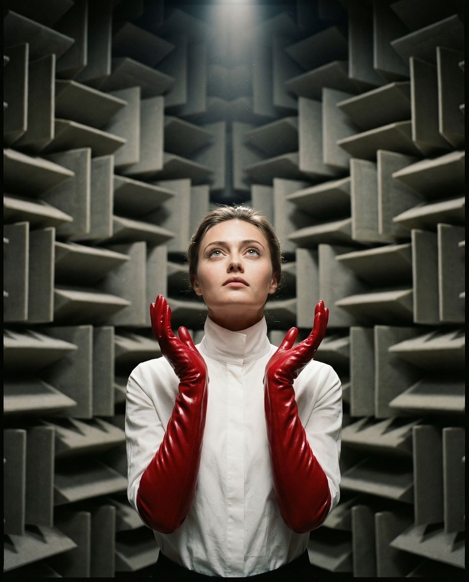 { "vibe_title_en": "绯红对称 (Crimson Symmetry)", "master_prompt": "电影感宽幅镜头，居中构图。主角…