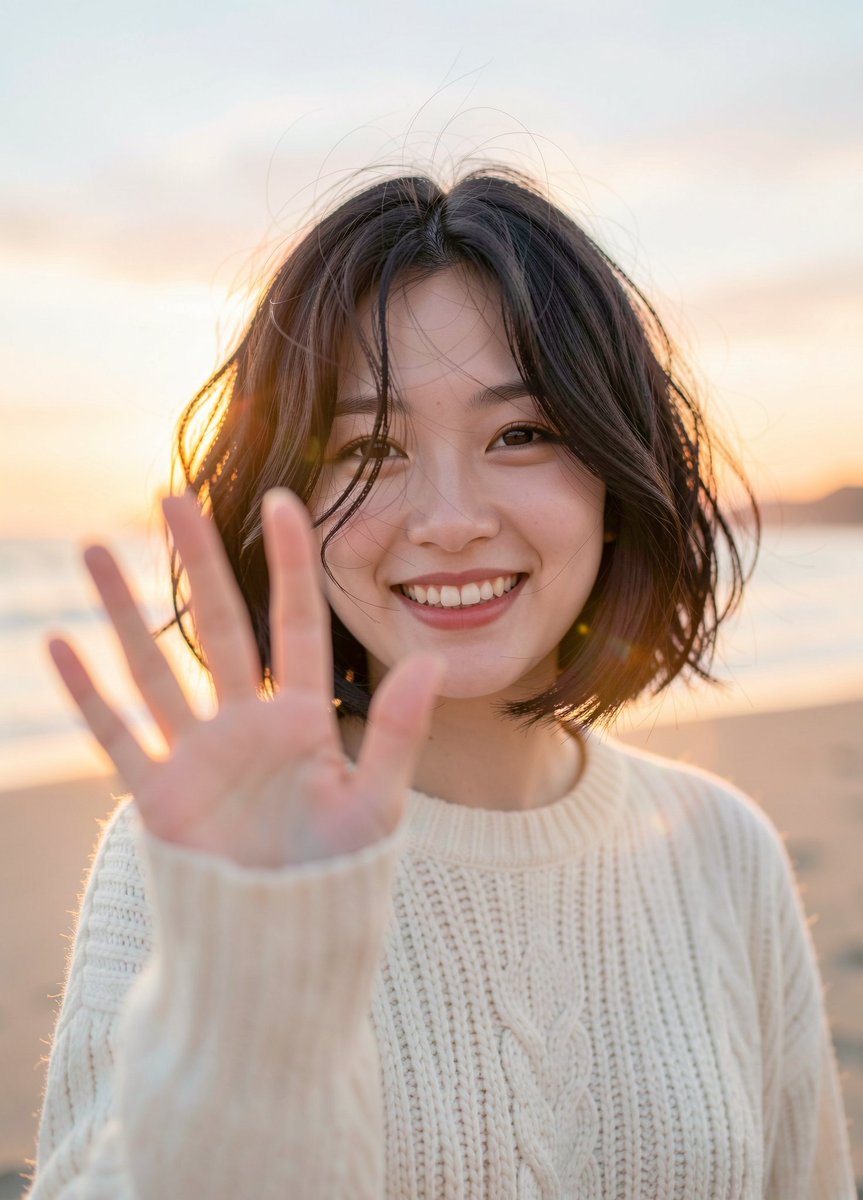 使用 Flux 2 Klien 与 @budgetpixel 制作 以 4K 渲染 提示 超写实电影风格的特写肖像照，拍摄于黄金时刻的日落时分，一个人站在宁静…