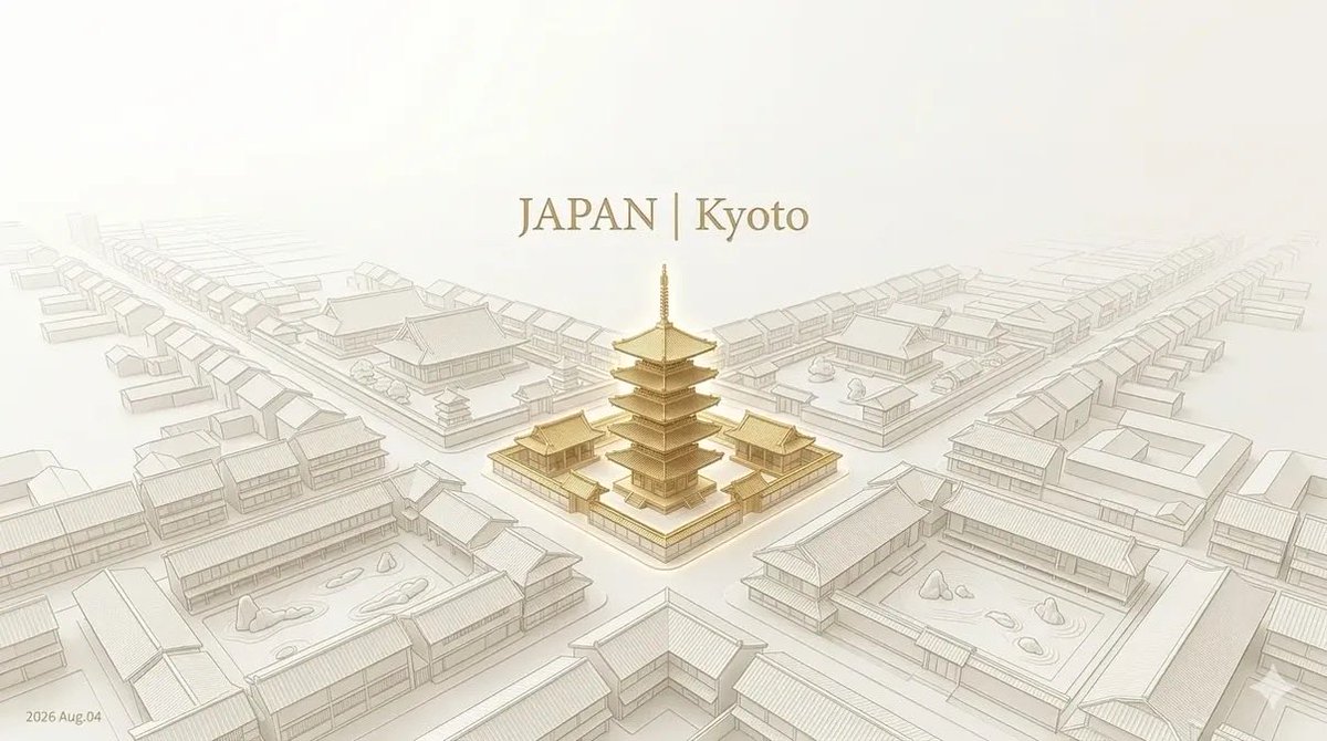创作一个高端极简建筑风格的展示作品，主题为[COUNTRY/CITY]的[LANDMARK NAME]。 该地标应作为唯一的视觉焦点，以优雅的金属金色呈现，而周围的城市则以哑光白…