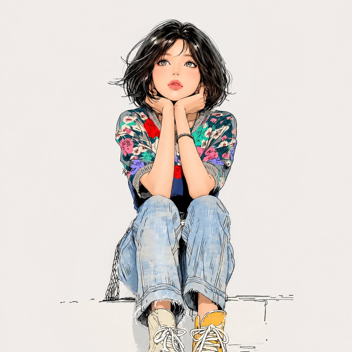 { "SUBJECT": "<用户描述或参考图像>", "HAIRSTYLE": "<可选>", "POSE": "<可选>", "prompt": "创作一幅干净、极简的动漫风…