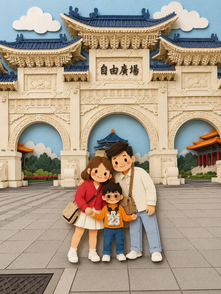 将这张图片转换为柔和的、手工感的剪纸分层插画风格，灵感源自纸艺立体场景的美学。 使用光滑的圆润形状、简化可爱的角色比例，以及极简的面部细节（圆点眼睛、腮红脸颊），营造出温暖迷人的…