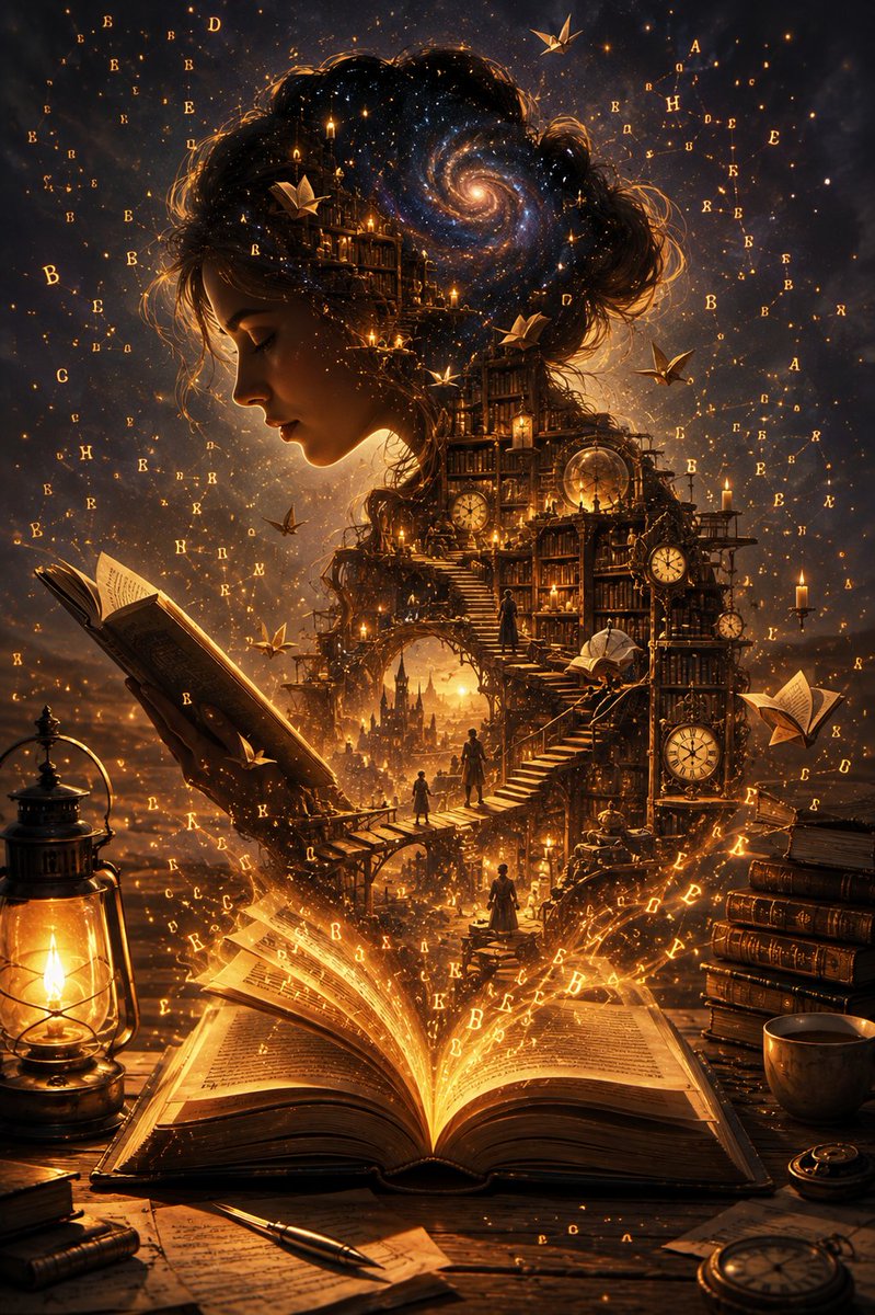 记忆的图书馆 📚🌌 我们读过的每一个故事，都悄然成为我们的一部分。 有些书，不仅仅是讲述故事。 它们在我们的内心构建起一整个世界。 每一页纸都化作一段记忆。 每一个想法都成为一条…