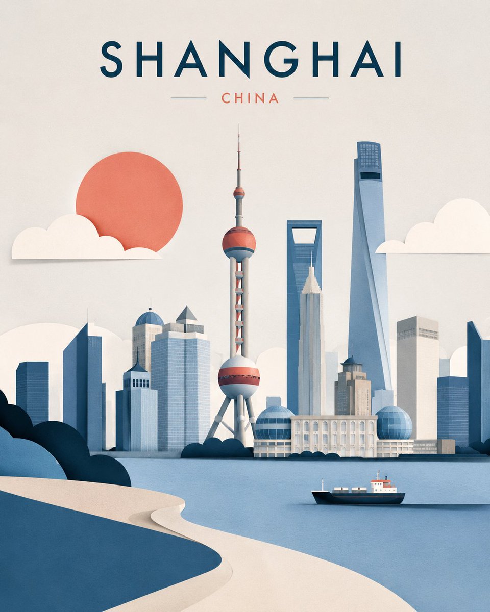 创建一个高端编辑风格的旅行插画，描绘[DESTINATION]，[COUNTRY/REGION]，采用极简分层剪纸插画风格。重要提示：绝不能看起来像一件繁忙的手工纸艺作品。相反…