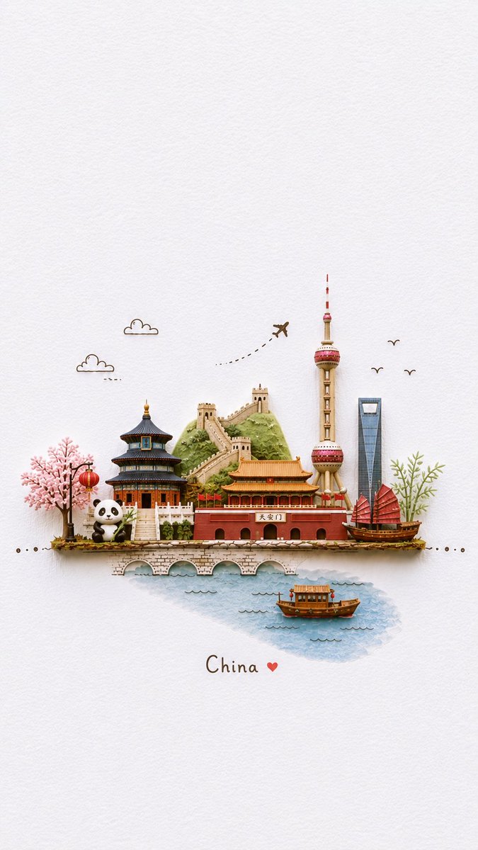 创作一幅迷人的微型3D纸质工艺旅行插画，主题为[DESTINATION]，设计成像一张精致的手工旅行明信片。以小巧手工艺模型的形式展示可识别的当地地标和文化元素，排列在一条狭窄的…
