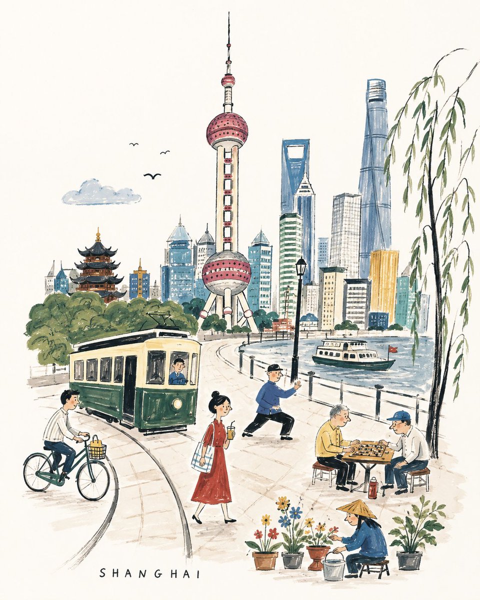 [DESTINATION] = [CITY NAME] 创作一幅迷人的竖版 4:5 中世纪旅行绘本风格插画，描绘 [DESTINATION]，灵感源自 1950–60 年代俏皮的…