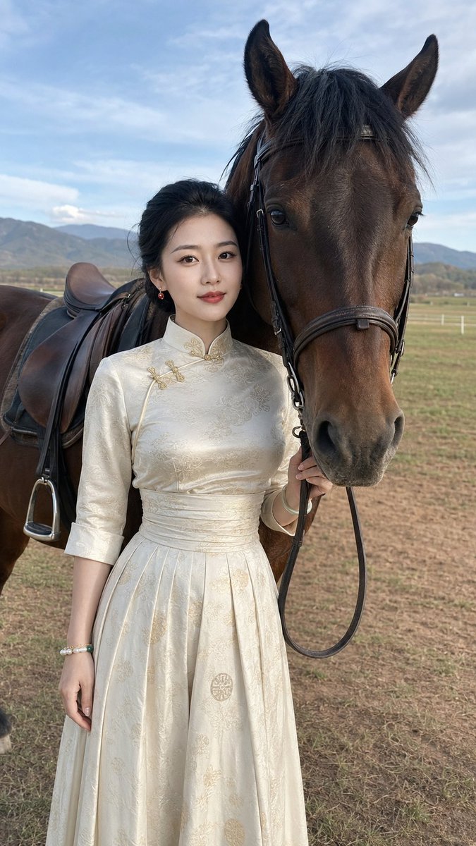 骏马美女🐎 GPT- image 2 prompt 👇 Create a photorealistic 9:16 vertical equestrian po…
