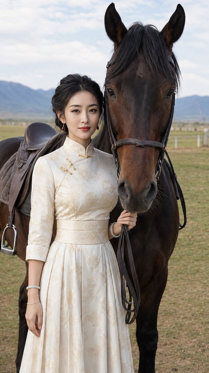 骏马美女🐎 GPT- image 2 prompt 👇 Create a photorealistic 9:16 vertical equestrian portrait of…