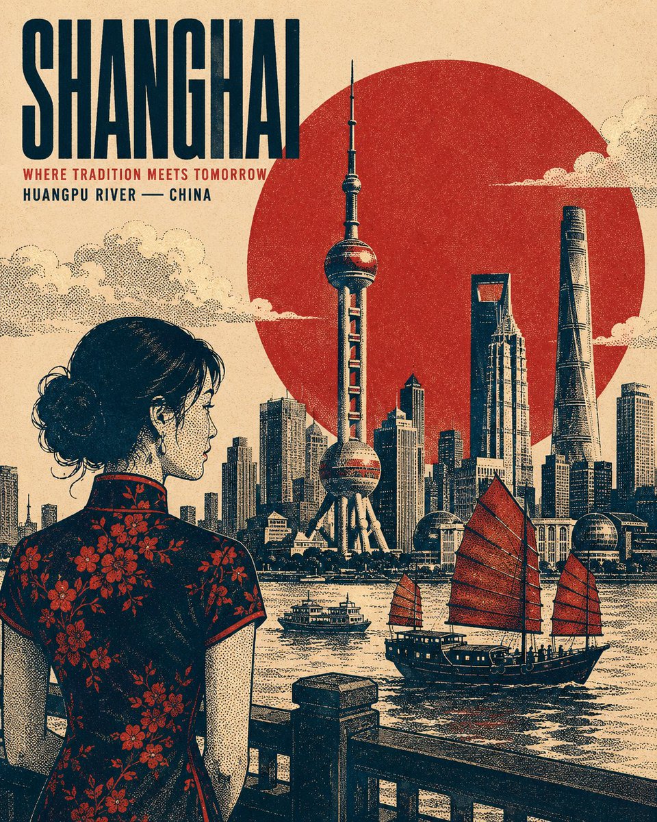 创建一幅高端的 4:5 竖版复古丝网印刷海报插画，主体围绕 [SUBJECT / LANDMARK / CITY / ERA]（主题 / 地标 / 城市 / 时代）展开。整体构图…