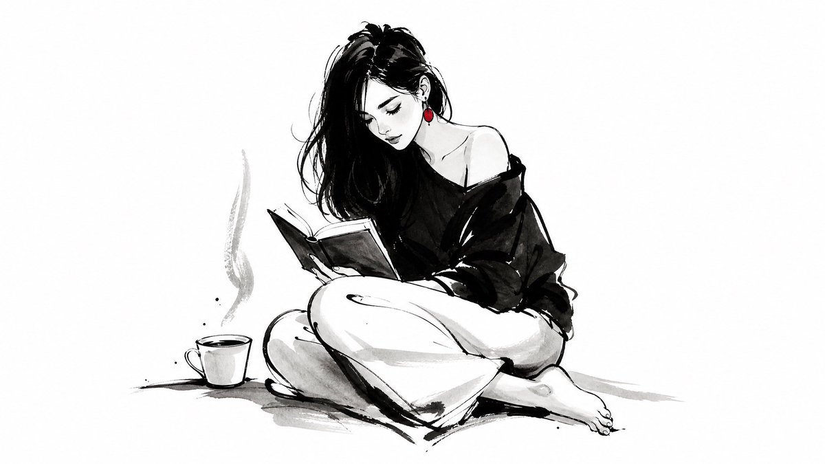 “[SUBJECT] 的极简主义水墨插画，笔触自信利落，轮廓简约，细节微小传神，纯黑墨色搭配一处微妙点缀，白色背景，现代角色设计美学，带有手工艺的不完美质感。”