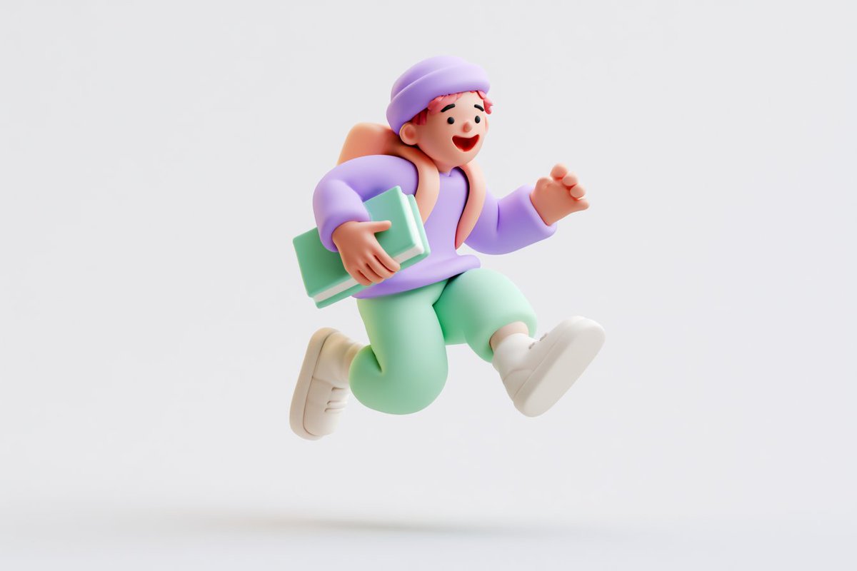 可爱的3D渲染[subject]，哑光表面，捏塑黏土图标风格，简洁的程式化设计，[doing action]，[emotion or mood]，圆润比例，柔…