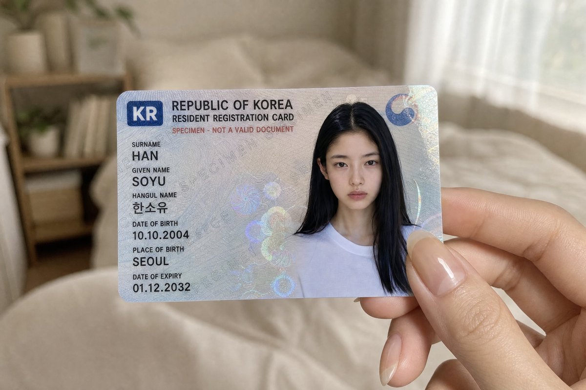{"type": "Close-up photography","subject": "A fictional ID card","card_content"…