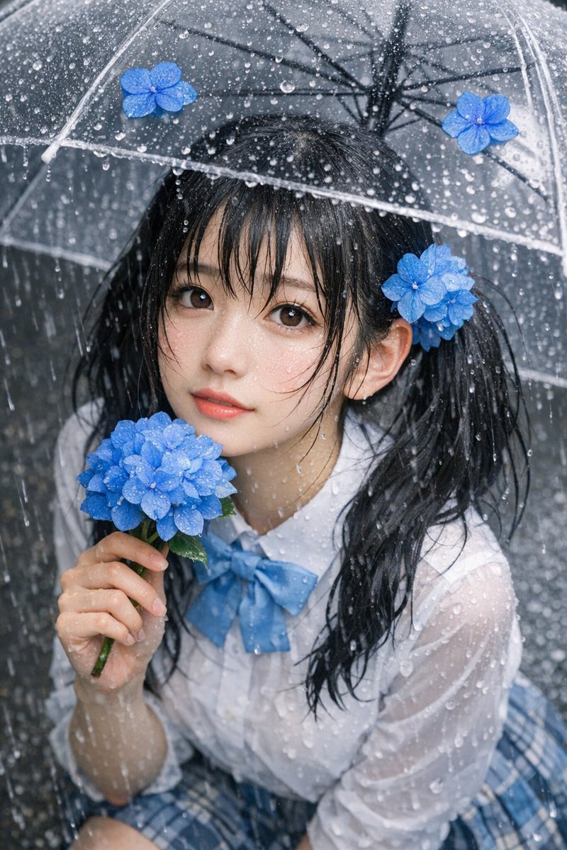 [GPT Image 1.5 Prompt] ar 2:3 High 一张高角度特写肖像照：一位可爱的年轻东亚女性，皮肤白皙，有着一双大大的、富于表现力的棕色眼睛，微微仰头望向镜…