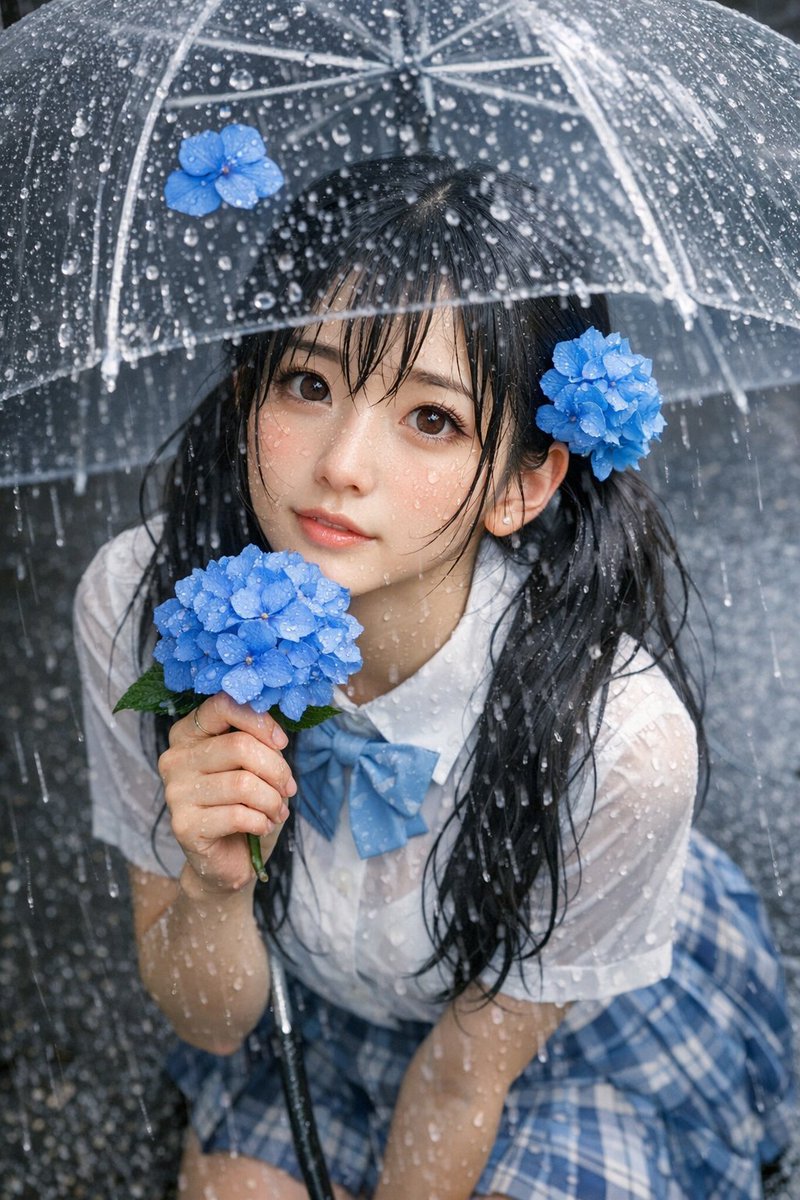 [GPT Image 1.5 Prompt] ar 2:3 High 一张高角度特写肖像照：一位可爱的年轻东亚女性，皮肤白皙，有着一双大大的、富于表现力的棕色眼睛，微微仰头望向镜…