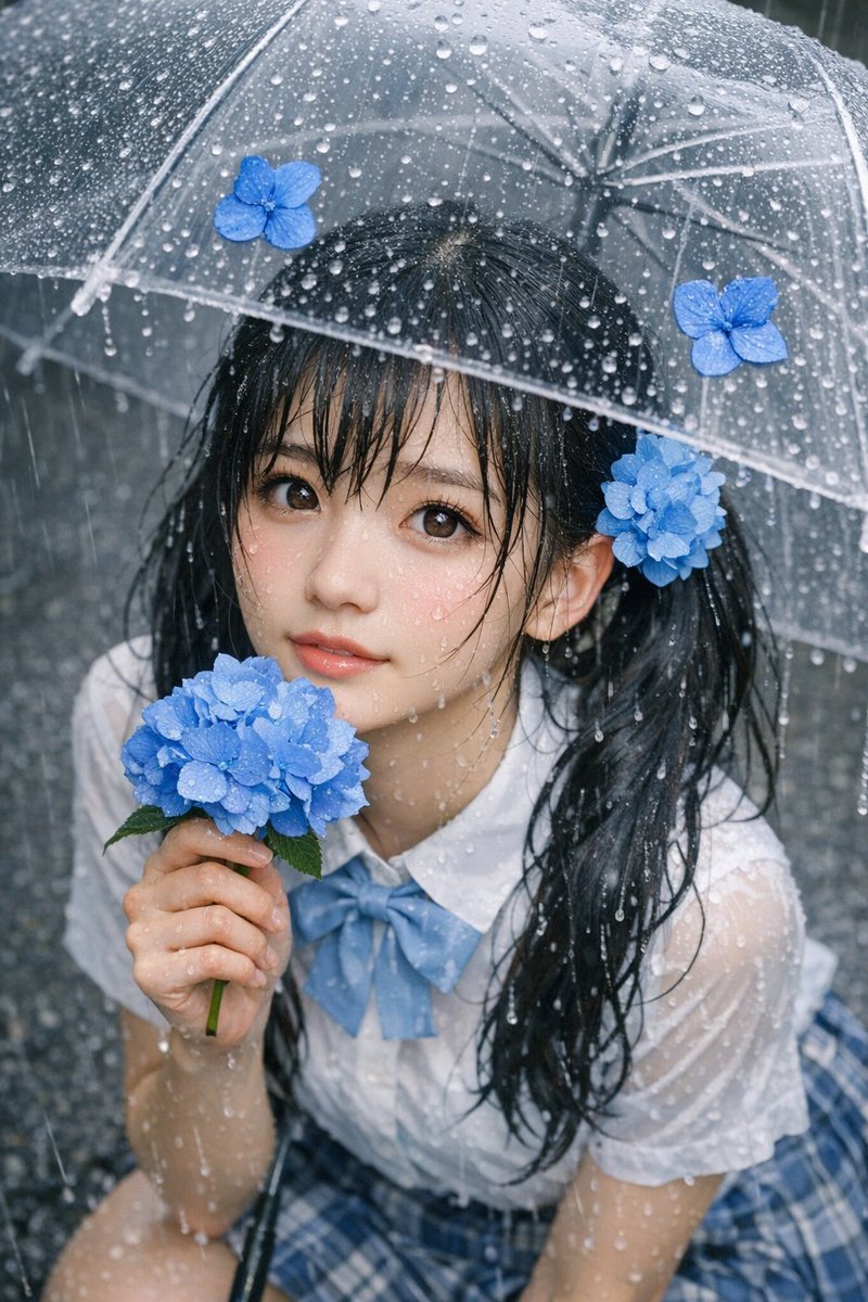 [GPT Image 1.5 Prompt] ar 2:3 High 一张高角度特写肖像照：一位可爱的年轻东亚女性，皮肤白皙，有着一双大大的、富于表现力的棕色眼睛，微微仰头望向镜…