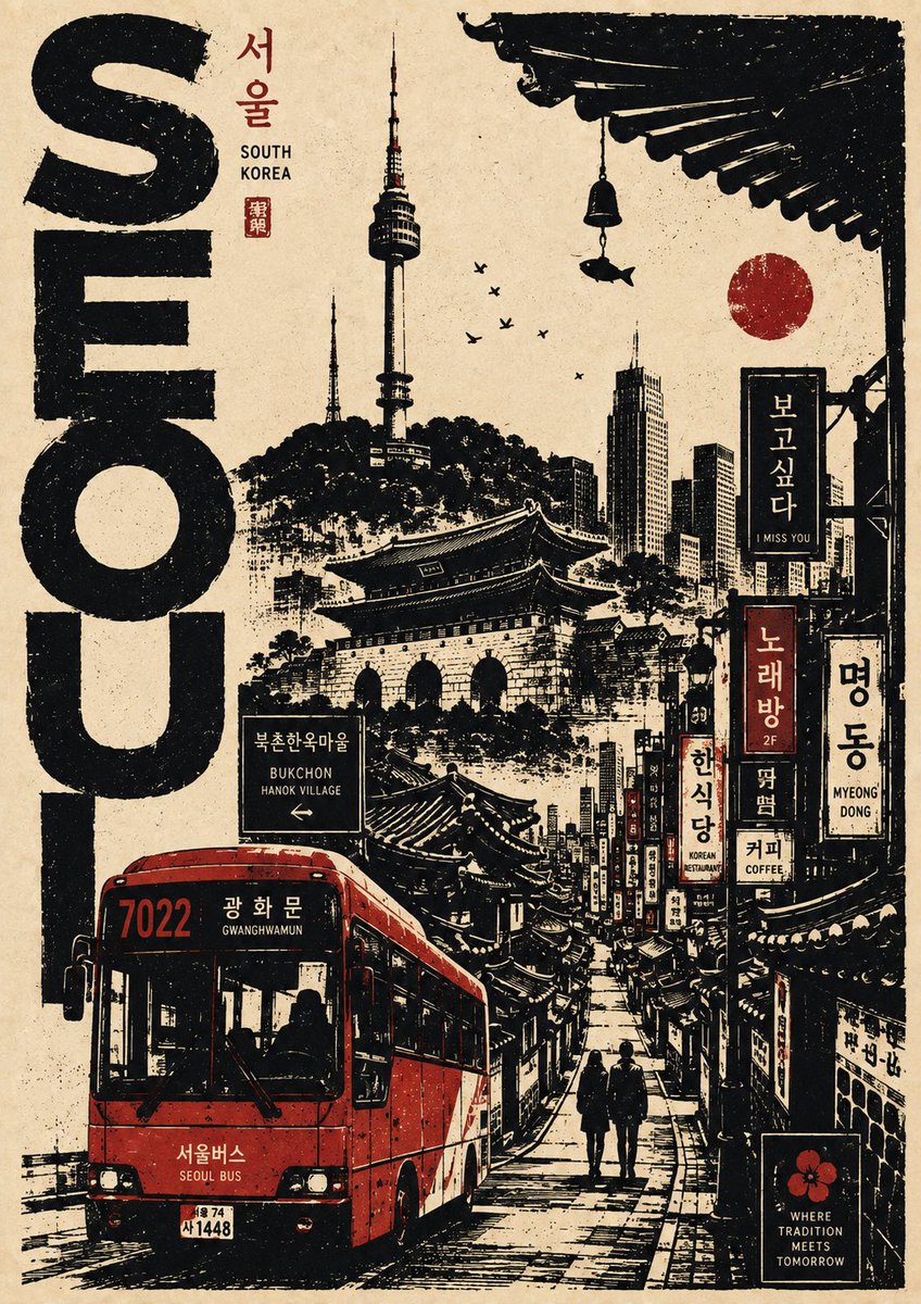 为 [CITY]（[COUNTRY]）创作一张精品级 4:5 竖版复古旅行海报，灵感源自经典丝网印刷、亚麻版刻（linocut）插画、复古编辑设计图形，以及手工制作的欧洲旅行海报…