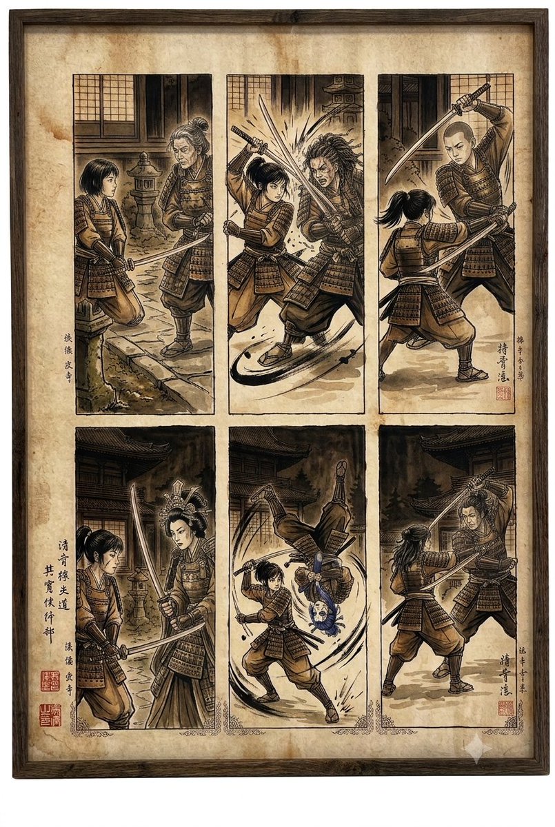 我创作了一张非常有复古风格、类似互相打斗的图片 GPT image 2 以下是针对 GPT Image 2 优化过的提示词，结合了你所要求的场景和风格： **GPT Image…