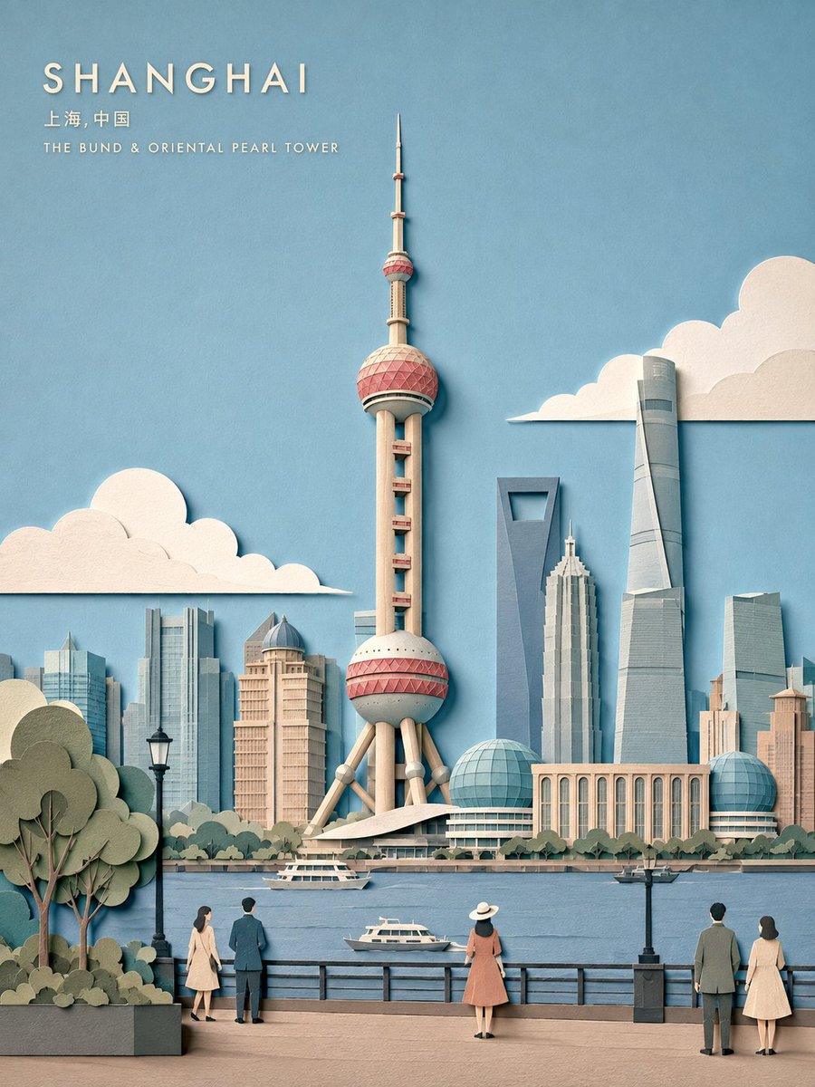 CITY = {CITY} 创作一幅精致的竖版 3:4 旅行海报，以{CITY}为主题，采用手工分层剪纸插画风格。 首先确认城市、国家、建筑、景观、气候与视觉特征。选择 ONE…
