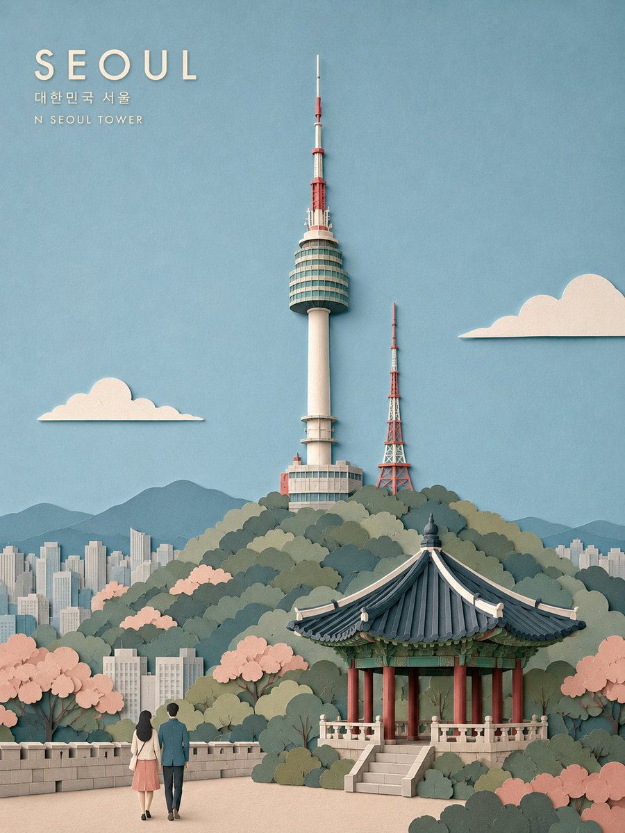 CITY = {CITY} 创作一幅精致的竖版 3:4 旅行海报，以{CITY}为主题，采用手工分层剪纸插画风格。 首先确认城市、国家、建筑、景观、气候与视觉特征。选择 ONE…