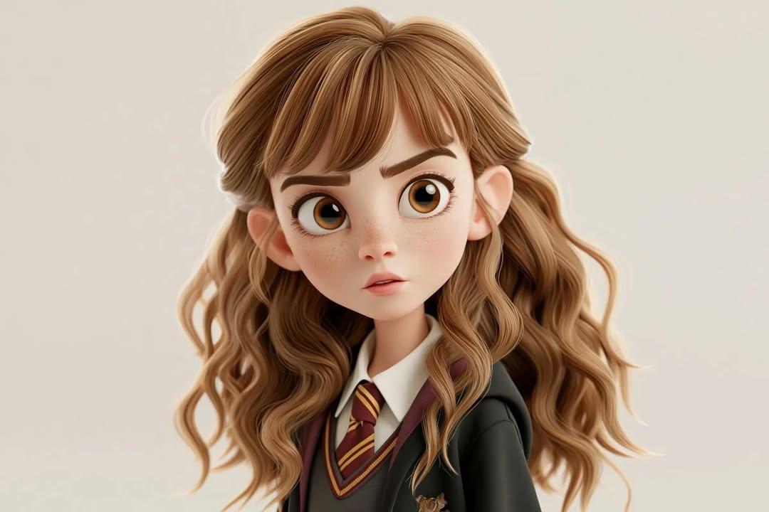一个高度风格化的3D[Character]夸张漫画形象，拥有超大头部、富有表现力的面部特征以及俏皮的夸张手法。采用光滑精致的风格渲染，材质洁净，环境光线柔和。极简背景以凸显角色的…
