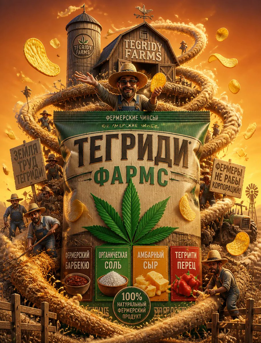 Tegridy Farms — бренд «ТЕГРИДИ ФАРМС» Ультра-детализированный постер чипсов «ТЕГРИДИ ФАРМ…