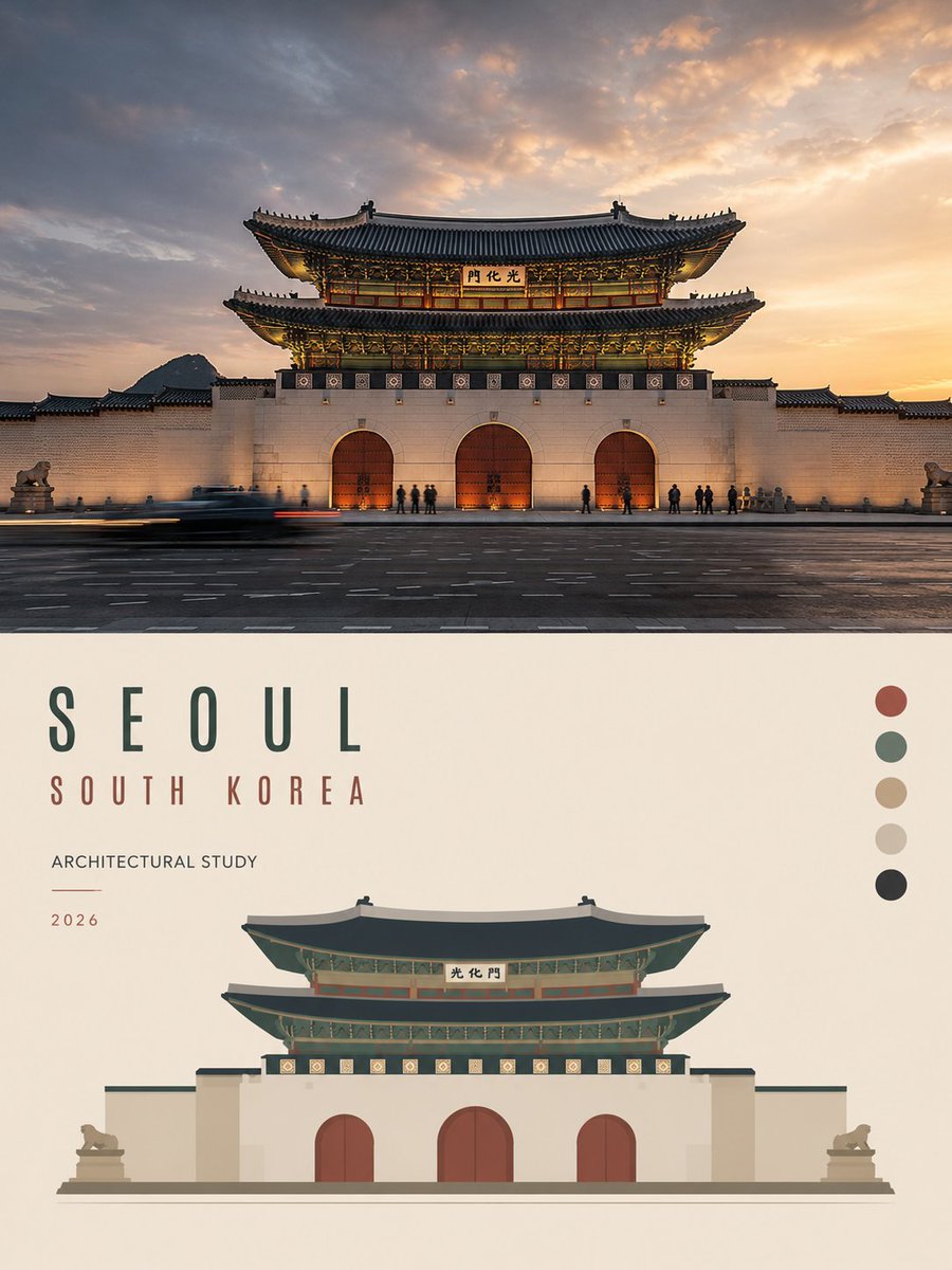 为 [CITY] 创作一张精致的 3:4 竖版高端旅行海报。 首先明确这座城市、所在国家、建筑、景观、气候、文化特征与视觉识别。挑选 ONE（一个）标志性的、辨识度极高的真实世界…