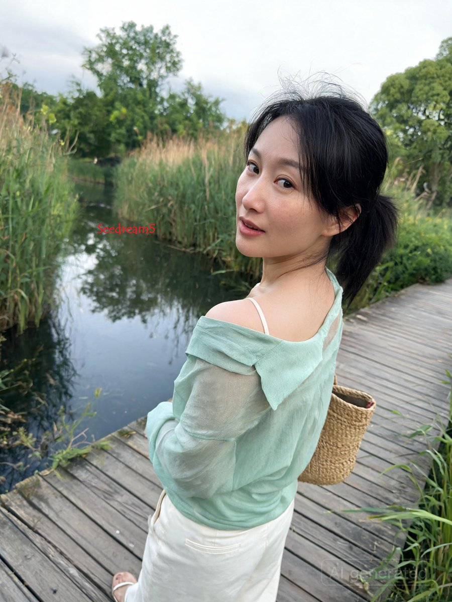 3:4，iPhone 17 后置摄像头，35mm 镜头，随意抓拍的真实生活照片。 主体：28 岁以上成年中国女性，身材纤细，自然的中国面孔特征，低扎头发，穿着…