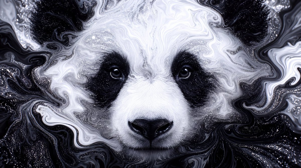 每日提示分享 #78 #promptshare #seedance #pandabear (原始图像提示见 ALT) 一个迷人的场景：镜头缓慢环绕一只从旋转的…
