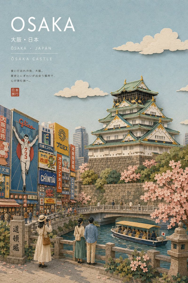 使用 GPT image 2 创建 提示 ↓ 为 {{CITY_NAME}} 创作一张高级插画旅行明信片,采用精致的日本旅游杂志美学风格。 自动研究并确定该城市的所属国家、本地语…