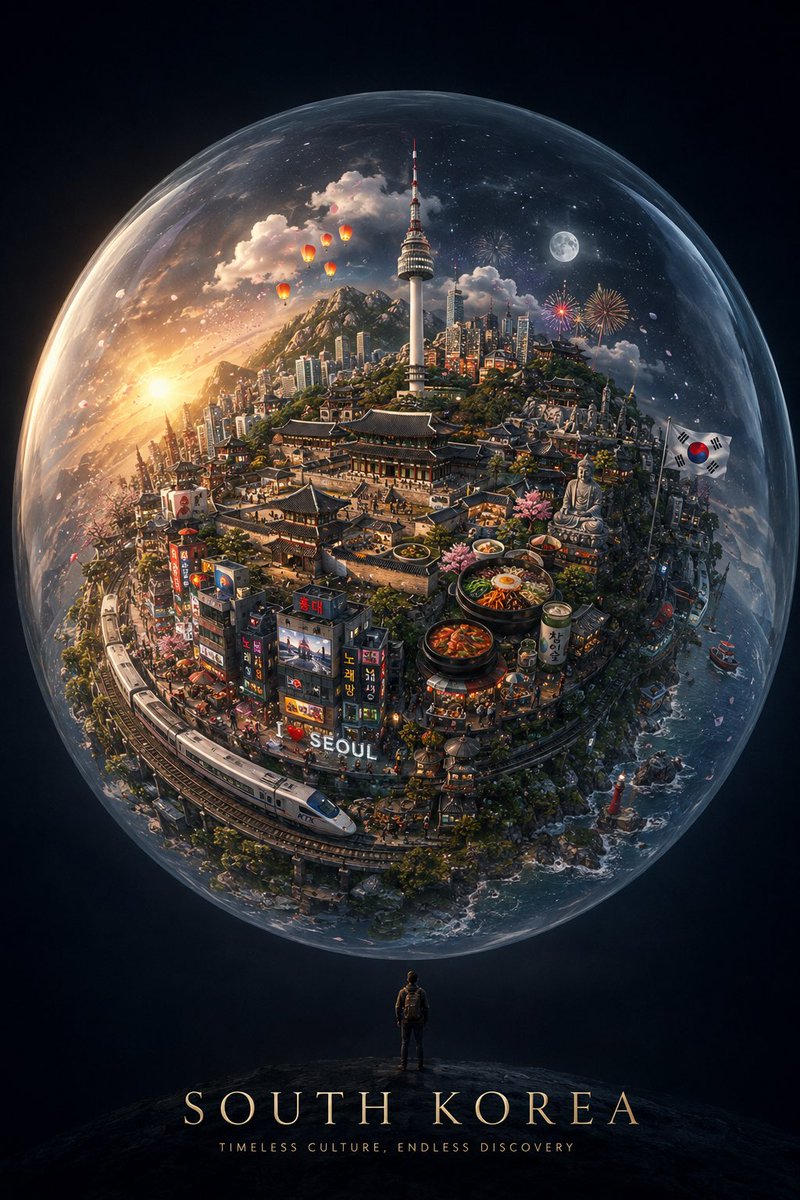 创作一幅引人注目的竖版 4:5 概念艺术作品，以 [CITY / COUNTRY] 化身为一个微小漂浮的世界，悬于一片广阔、深邃而极简的天空之中。 [ CITY / COUNTR…