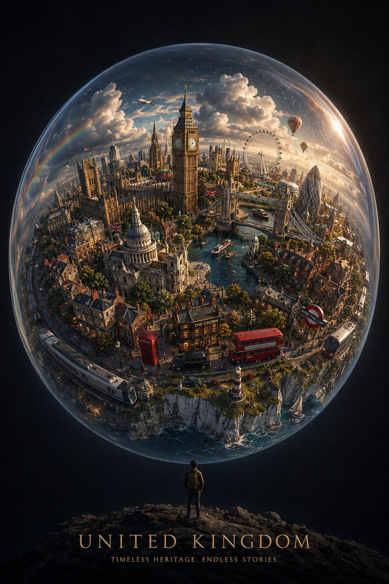 创作一幅引人注目的竖版 4:5 概念艺术作品，以 [CITY / COUNTRY] 化身为一个微小漂浮的世界，悬于一片广阔、深邃而极简的天空之中。 [ CITY / COUNTR…