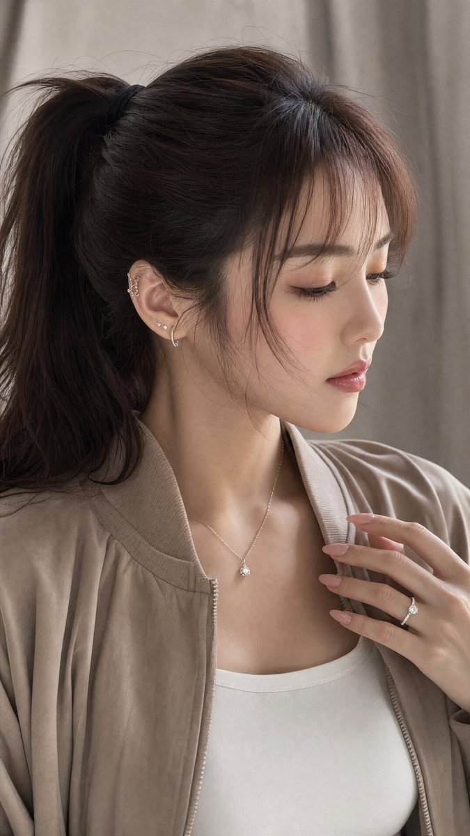 [GPT Image 2 提示词] ar 9:16 4K High 一张柔和、亲密的特写肖像照，主体是一位名叫 Ashley 的美丽年轻东亚女性，二十五六岁左右，拥有白皙细腻如瓷…