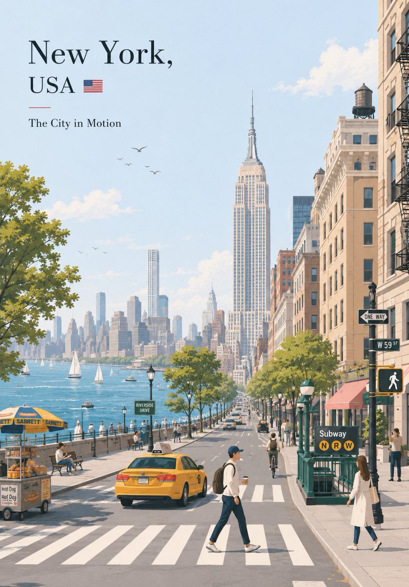 GPT 图像 2 提示词（ChatGPT） [CITY_NAME] 高级极简扁平矢量旅行海报，3:4 竖版格式。 设计一张原创且考究的旅行海报，捕捉 [CIT…