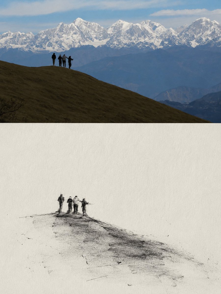 GPT image 2 prompt on chatGpt 提示词 👇 CHARCOAL VANISHING TRAVEL STUDY｜Charcoal Vanishing Tr…