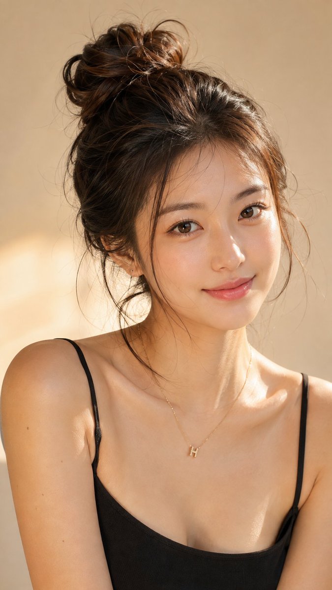 GPT Image 2 on ChatGPT Prompt; 超写实的美丽人像摄影，镜头中是一位迷人的年轻东亚女性，肌肤自然水润、透亮发光，五官精致柔和。她温…