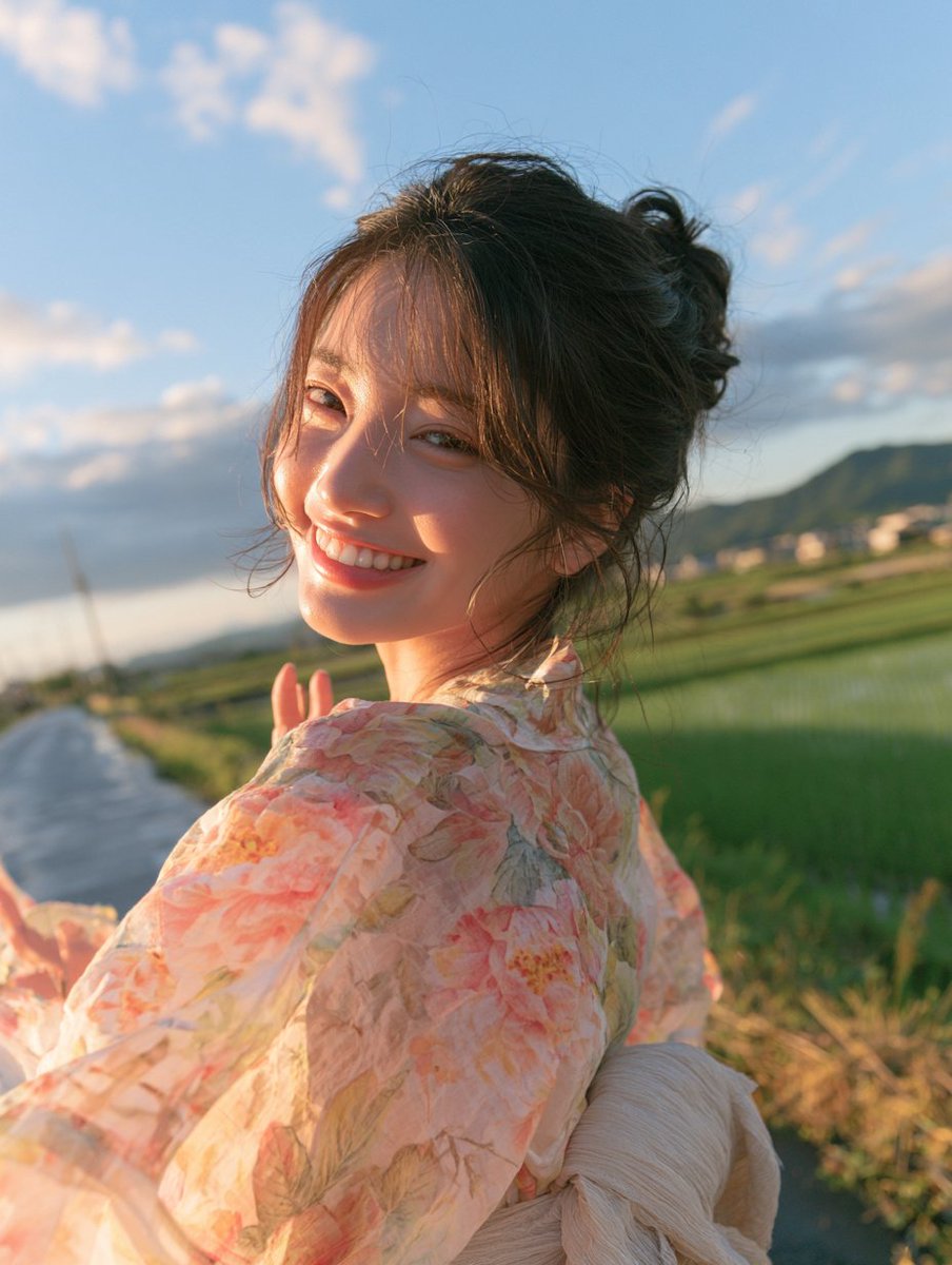 傍晚骤雨过后,我与你的夏日祭。 提示词(midjourney): Japanese woman in the evening, wearing a properly dresse…