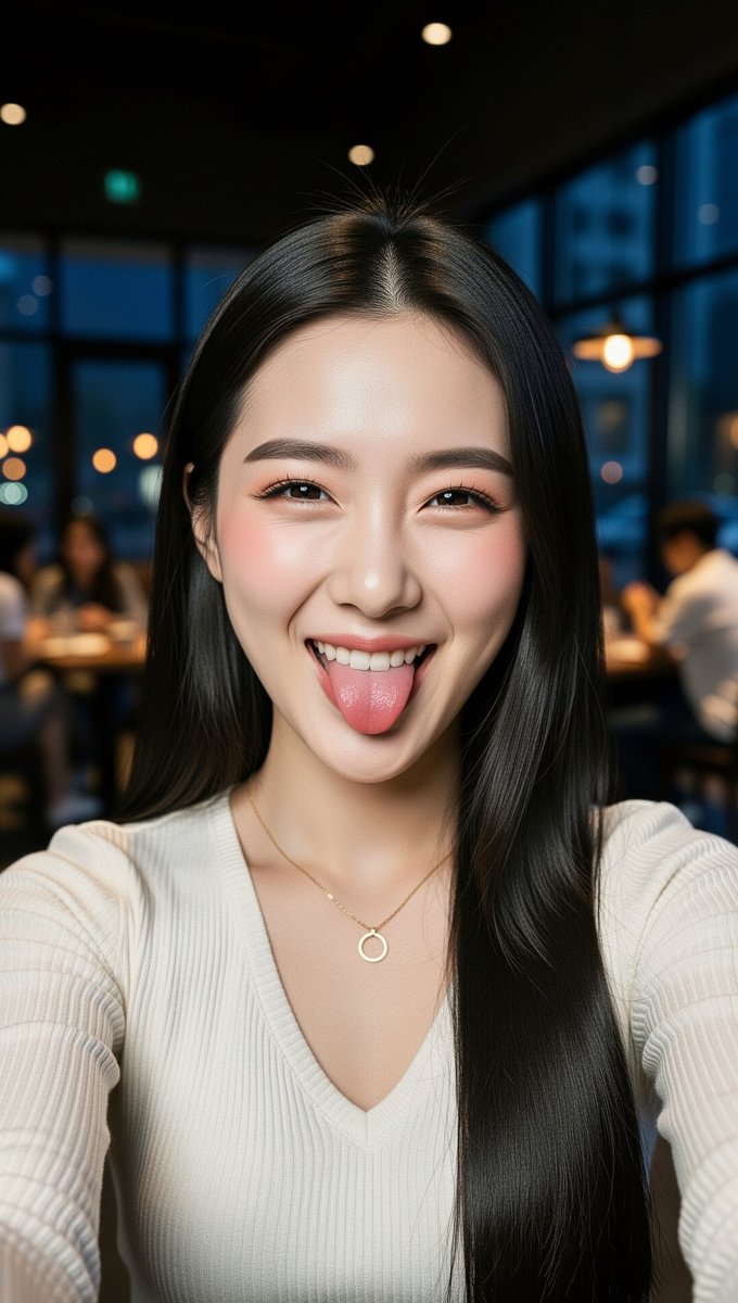 [FLUX.2 Flex 提示词] ar 9:16 2K 一张特写自拍照肖像,主角是一位二十岁出头的年轻东亚女性,拥有白皙、光滑、有光泽感的肌肤和自然柔和的光…