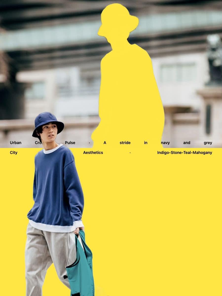 创作一张高端编辑风格时尚大片图像，灵感来自两张参考图：一位年轻东亚模特自然地穿行于现代都市建筑环境中。捕捉自然抓拍式的全身行走姿态，单腿迈出处于步态中途，姿态放松，神情平静而从容…