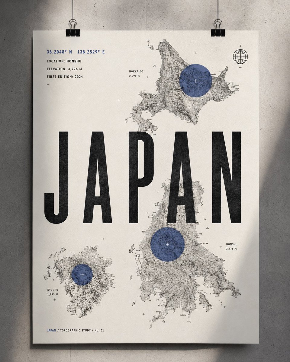 创作一幅精致的 4:5 竖版当代国家艺术海报,灵感源自瑞士平面设计、地形图、现代编辑类海报以及高端户外制图风格。 核心概念:通过地形、坐标与地理身份来呈现 […