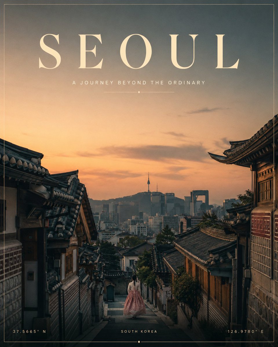创作一张高端电影级极简风格的[目的地]旅行海报，严格采用 4:5 竖向画幅比例。自动根据目的地的真实地理、建筑、文化、气候、历史、自然地标、色彩与氛围调整画面。 以最具标志性与视…