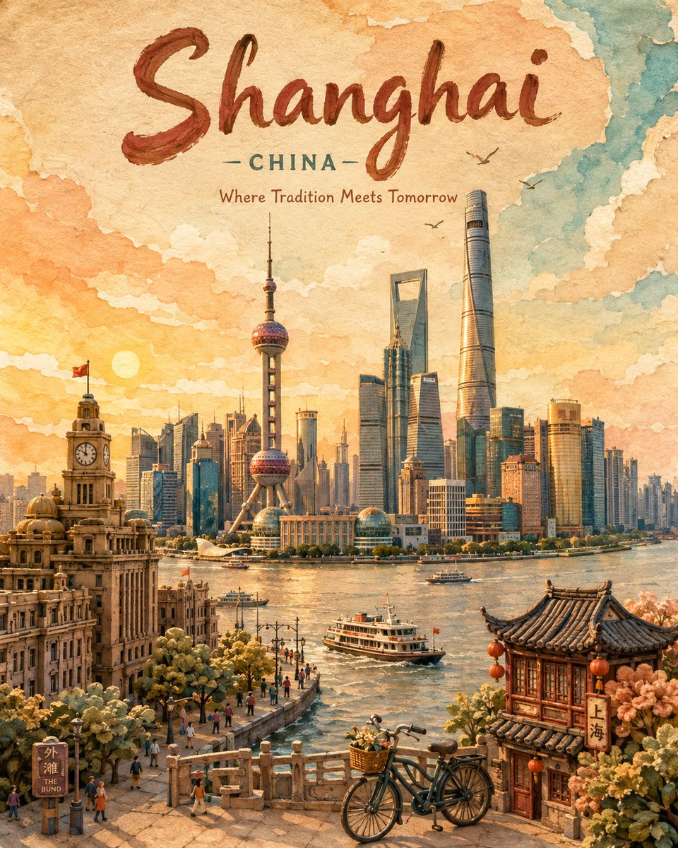 创作一张 4:5 竖版高级旅行海报插画，主题为 [LOCATION]，采用独特的混合媒介风格，融合手工黏土／橡皮泥立体造型、水彩画、纹理纸张、有机墨线轮廓以及细腻的剪纸拼贴效果…