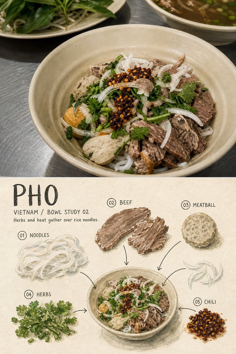 请将我上传的每一张地方料理照片，分别制作成一张独立的高级“食材观察旅行盘”编辑海报。每张照片单独输出，禁止把多张照片、不同餐盘或不同菜品拼接在同一张作品中…