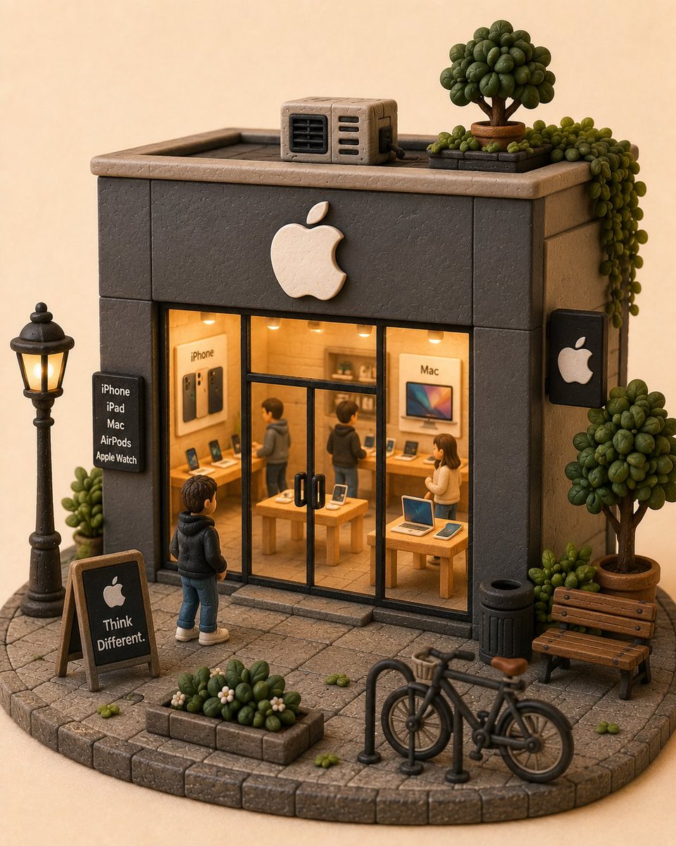 创作一个迷人的手工微缩立体场景模型，以 [STORE / BRAND NAME]（店铺/品牌名称）作为主要焦点。将这个辨识度高的店面重新构想为一个温馨、奇幻的…