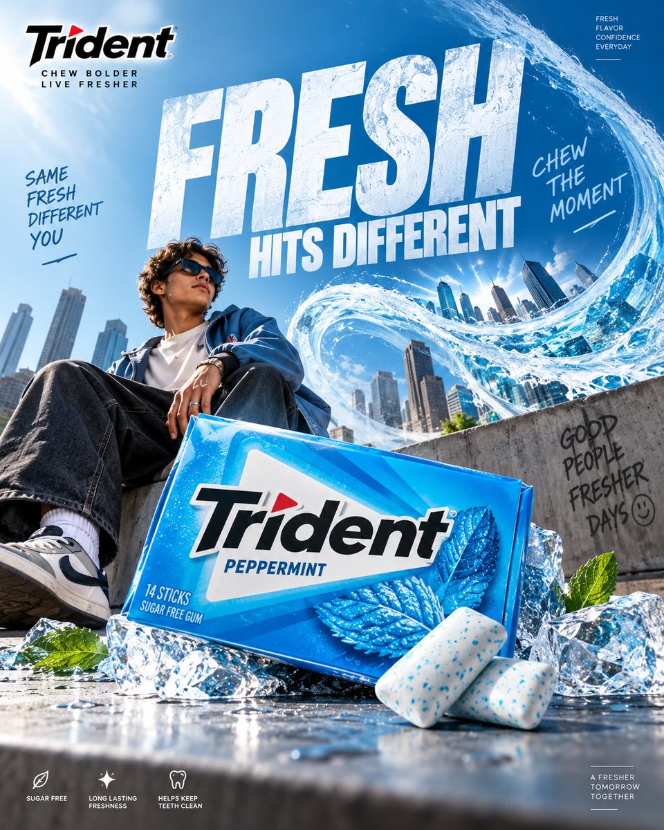 TRIDENT。担任社交媒体艺术总监与数字拼贴艺术家，专长于高端快消品广告、高端糖果营销活动、商业产品摄影、大胆的编辑构图、超现实视觉叙事以及具有文化相关性的…