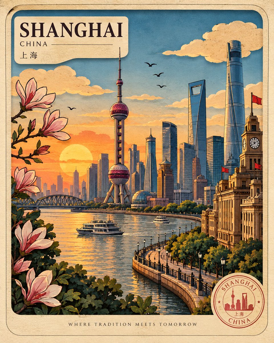 创作一幅高端竖版 4:5 旅行海报插画，主题为 [LOCATION]，遵循统一的手工制作视觉风格：粗犷而清晰的黑色描边、饱和且协调的色彩、温暖的黄金时刻光线、质感丰富的纸张/卡纸…