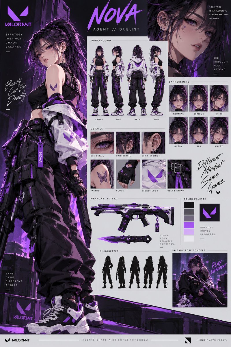 认识 NOVA，VALORANT 战场上的全新力量。 她不会等待完美的战术。她亲手创造它。 使用 Gpt image 2 制作，发布于 @itsPolloAI…