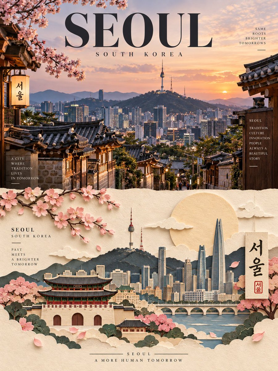 为 [CITY / LOCATION]（城市 / 地点）创作一张高端、精致、编辑风格十足的旅行海报。仅依据所写的地名与描述，独立生成整幅设计。 采用严格的 3…