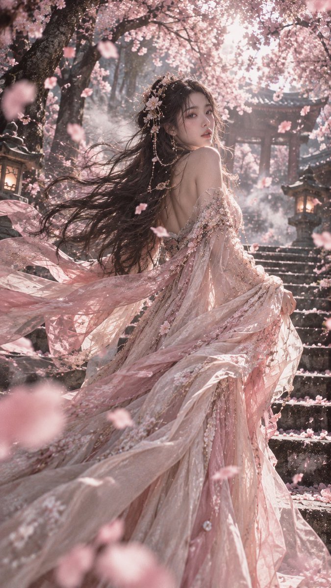🎞️ 超现实古风电影胶片人像,9:16 竖幅;18–22 岁、明确成年的漂亮东亚女性,约 1.75 米,精致小脸与柔和立体五官,冷白通透肌肤,妩媚又疏离的眼神,高挑纤细的模特身材…