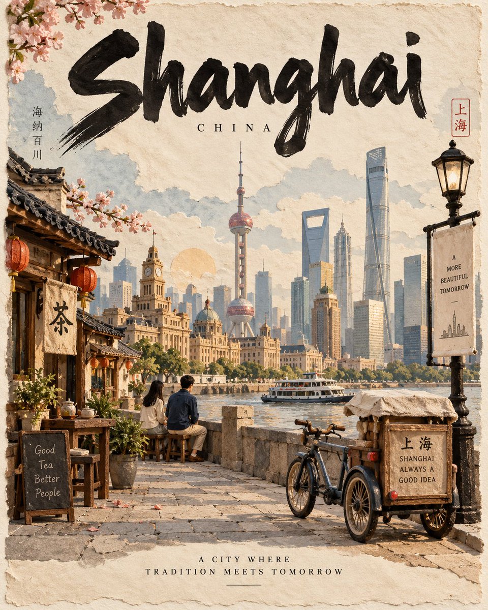为 [LOCATION] 创作一张高级的 4:5 垂直手工旅行海报，沿袭既定的“手工之城”视觉风格。 通过最具代表性的建筑、风景、街景、文化、交通、植被与氛围…