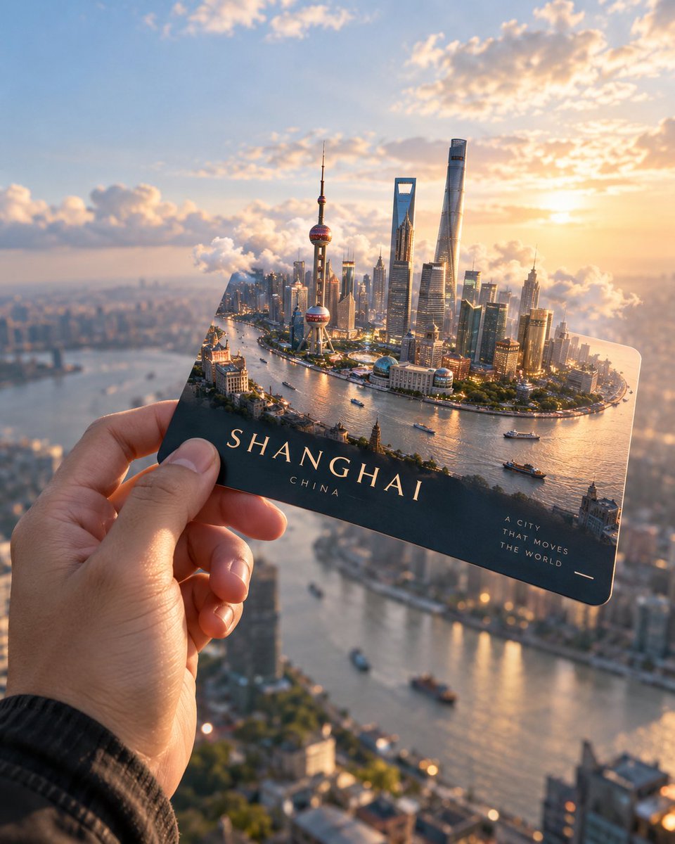 创作一张超写实电影级 4:5 纵向旅行摄影照片，画面中一只手自然持握着一张简约精致的旅行卡片，背景是辽阔的天空。 以 [COUNTRY NAME] 作为创意核…
