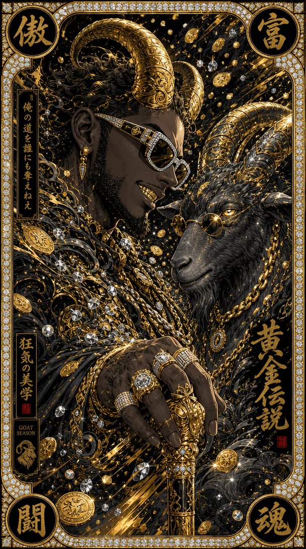 致敬你的 G O A T（史上最强） 真正的力量低声细语，裹挟在古老黄金的冷冽光辉之中。✨ 📸 使用 @Somake_ai 制作 #AIArt #AIイラスト…